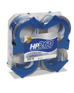 Duck HP260 Packaging Tape with Dispensers, 4-Pack, 3" Core