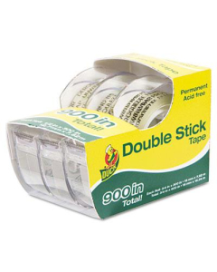Duck 1/2" x 8.3 yds Permanent Double Stick Tape, 1" Core, Clear, 3-Pack
