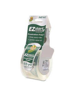 Duck EZ Start Premium Packaging Tape with Dispenser, 1.5" Core