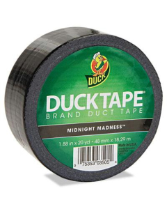 DuckTape 1.88" x 20 yds Colored Duct Tape, 3" Core, Black
