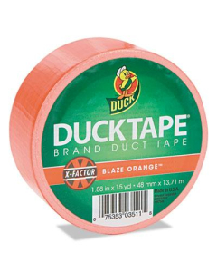DuckTape 1.88" x 15 yds Colored Duct Tape, 3" Core,  Neon Orange