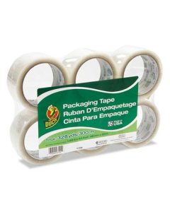 Duck 1.88" x 55 yds Clear Commercial Grade Packaging Tape, 3" Core, 6-Pack