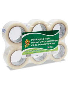 Duck 1.88" x 110 yds Clear Commercial Grade Packaging Tape, 3" Core, 6-Pack