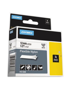 Dymo Rhino 18488 Nylon 1/2" x 11-1/2 ft. Industrial Label Cartridge, White