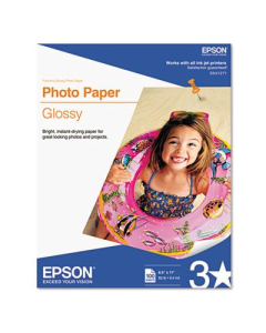 Epson 8-1/2" X 11", 52lb, 100-Sheets, Glossy Photo Paper