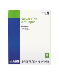 Epson 17" X 22", 25-Sheets, Velvet Fine Art Paper