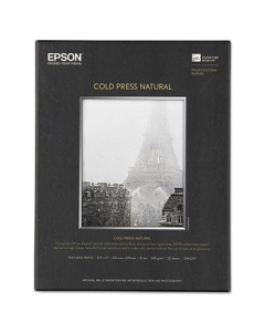 Epson 8-1/2" x 11", 19 mil, 25-Sheets, Cold Press Natural Fine Art Paper