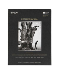Epson 8-1/2" x 11", 17 mil, 25-Sheets, Hot Press Natural Fine Art Paper