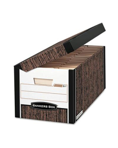 Bankers Box 12-1/8" x 24" x 10" Letter FastFold Flip Top File Storage Boxes, 12/Carton