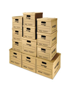 Bankers Box SmoothMove Classic Small & Medium Moving & Storage Boxes, 12-Boxes