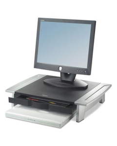 Fellowes Office Suites 4" to 6-1/2" H Standard Monitor Riser, Black/Silver