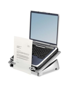 Fellowes Office Suites 6-1/2" H Copyholder Laptop Riser Plus, Black/Silver