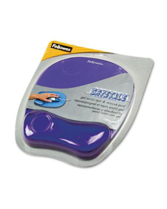 Fellowes 7-15/16" x 9-1/4" Gel Crystals Mouse Pad with Wrist Rest, Purple