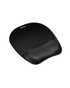 Fellowes 8" x 9-1/4" Mouse Pad with Memory Foam Wrist Rest, Black