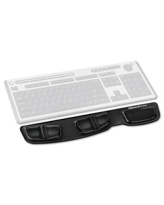 Fellowes 18-1/4" x 3-3/8" Microban Gel Keyboard Wrist Rest with Palm Support, Black