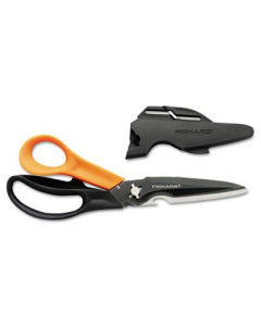 Fiskars Cuts+More Scissors, 9" Length, Black/Orange