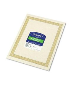 Geographics 8-1/2" x 11", 24lb, 50-Sheets, Natural Diplomat Border Parchment Paper Certificates