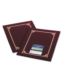 Geographics 9-3/4" x 12-1/2" 6-Pack Certificate Document Cover, Burgundy