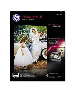 HP Premium Plus 8-1/2" X 11", 75lb, 50-Sheets, Soft-Gloss Photo Paper