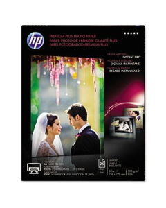 HP Premium Plus 8-1/2" X 11", 80lb, 25-Sheets, Glossy Photo Paper