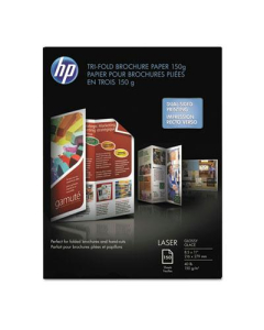 HP Tri-Fold 8-1/2" X 11", 40lb, 150-Sheets, Glossy Brochure Paper