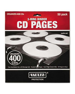 Vaultz 50-Pack Two-Sided CD Refill Pages
