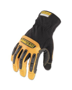 Ironclad Ranchworx Medium Leather Gloves, Black/Tan