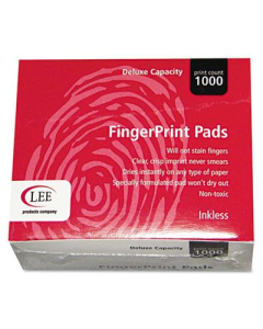Lee Inkless Fingerprint Pads, 2-1/4" x 1-3/4", Black, 12/Box