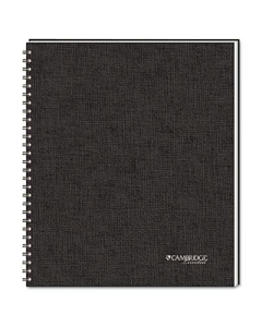 Cambridge 8-7/8" X 11" 80-Sheet Legal Rule Meeting Notebook, Black Cover