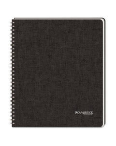 Cambridge 8-1/2" X 11" 96-Sheet Legal Rule Hardbound Notebook, Black Cover