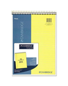 Cambridge 8-7/8" X 11" 70-Sheet Legal Rule Notepad, Canary Paper