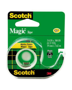 Scotch 3/4" x 8.3 yds Magic Tape with Dispenser, Clear, 1" Core