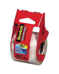 Scotch Heavy-Duty Packaging Tape with Dispenser, Clear, 1-1/2" Core