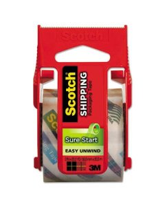 Scotch Sure Start Packaging Tape with Dispenser, 1.5" Core