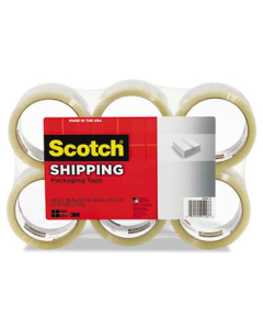 Scotch 1.88" x 54.6 yds Clear General Purpose Packaging Tape, 3" Core, 6-Pack
