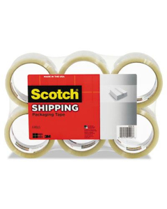 Scotch 1.88" x 109 yds Clear General Purpose Packaging Tape, 3" Core, 6-Pack
