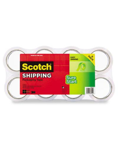 Scotch 1.88" x 54.6 yds Sure Start Packaging Tape, 3" Core, 8-Pack
