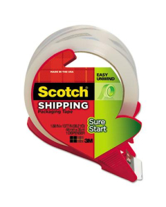 Scotch Sure Start Packaging Tape with Dispenser, 1.88" Core