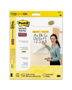 Post-It Self-Stick 20" X 23", 40-Sheet, 2-Pack, Ruled Wall Pads