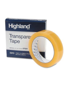 Highland 1" x 72 yds Transparent Tape, 3" Core, Clear