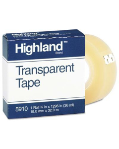 Highland 3/4" x 36 yds Transparent Tape, 1" Core, Clear