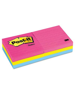 Post-It 3" X 3", 6 100-Sheet Pads, Lined Cape Town Color Notes