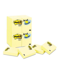 Post-It 1-1/2" X 2", 24 90-Sheet Pads, Canary Yellow Notes