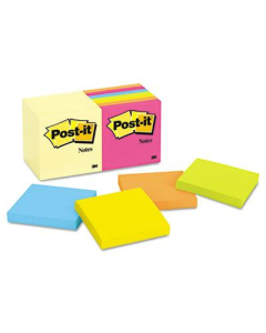 Post-It 3" X 3", 14 100-Sheet Pads, Canary Yellow & Cape Town Notes