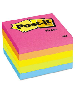 Post-It 3" X 3", 5 100-Sheet Pads, Neon Color Notes