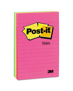 Post-It 4" X 6", 3 100-Sheet Pads, Lined Cape Town Color Notes