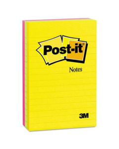 Post-It 4" X 6", 3 100-Sheet Pads, Lined Jaipur Color Notes