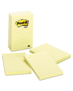 Post-It 4" X 6", 5 100-Sheet Pads, Canary Yellow Notes