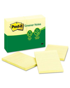 Post-It 4" X 6", 12 100-Sheet Pads, Canary Yellow Greener Notes