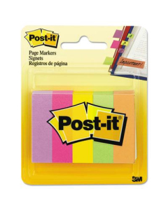 Post-It 1/2" x 2" Page Markers, Assorted Brights, 500 Markers/Pack
